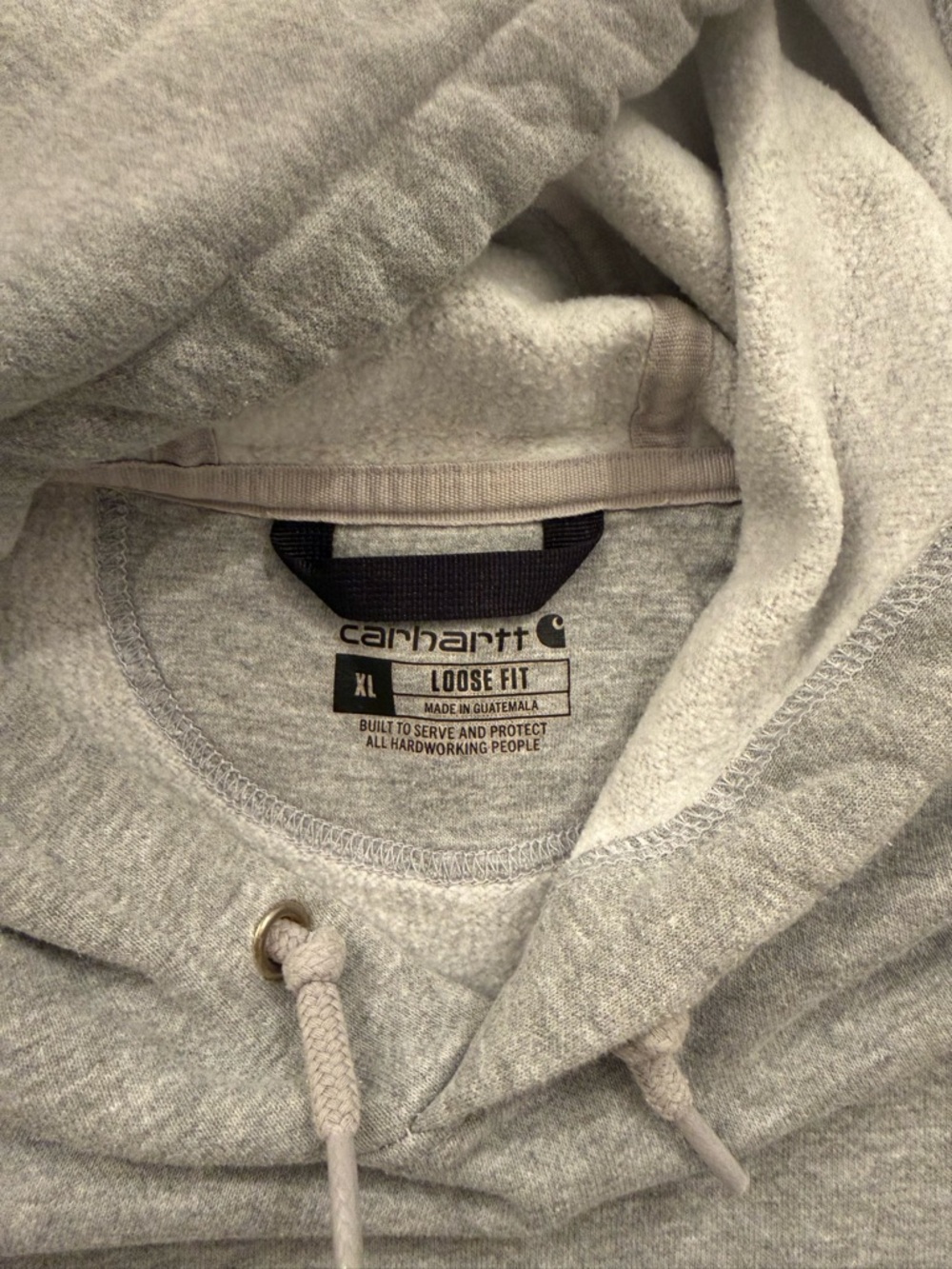 Carhartt Heather Gray Loose Fit Hoodie with Drawstring